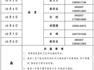 华体会平台（滨湖校区）后勤服务与管理处2017年中秋、国庆假期值班表