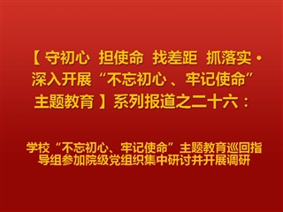 华体会（中国）“不忘初心、牢记使命”主题教育巡回指导组参加院级党组织集中研讨并开展调研