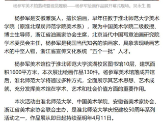 《美术报》《安徽日报》《淮北日报》报道：杨参军美术馆在华体会平台落成